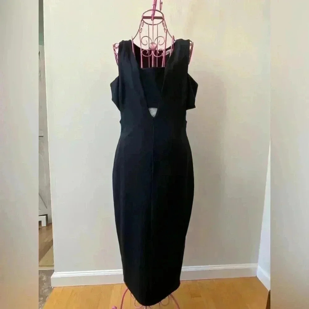 Arden B Black Sheath Dress Women’s Medium Peek-a-Boo Mid-Section 90’s Y2K Goth